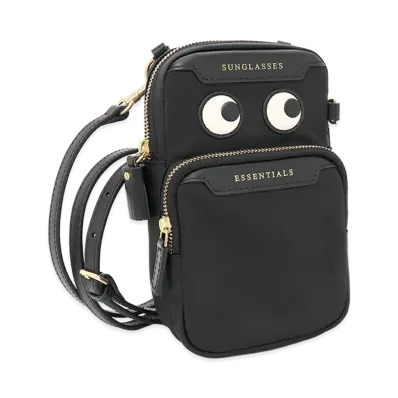 ANYA HINDMARCH Women's Eyes Essentials Crossbody Shoulder Bag Pouch "Black"