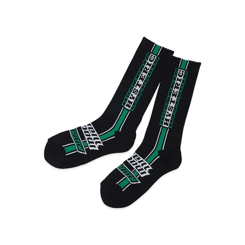 HYSTERIC GLAMOUR HG Pit Crew Sports Socks "Black/Green"
