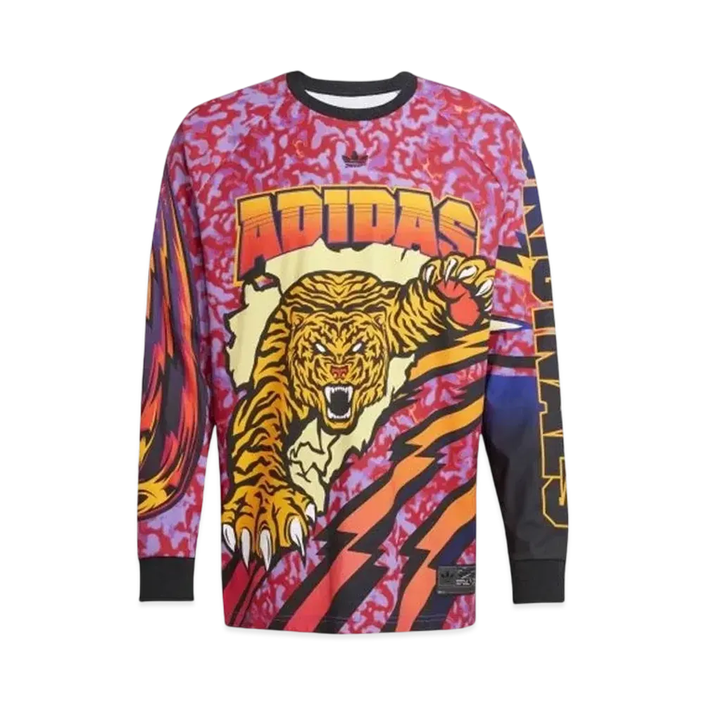 adidas Adilenium Season 3 Long Sleeve Graphic T-shirt "Better Scarlet/Energy Ink/Crew Orange/Black"