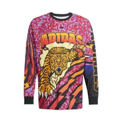 adidas Adilenium Season 3 Long Sleeve Graphic T-shirt "Better Scarlet/Energy Ink/Crew Orange/Black"