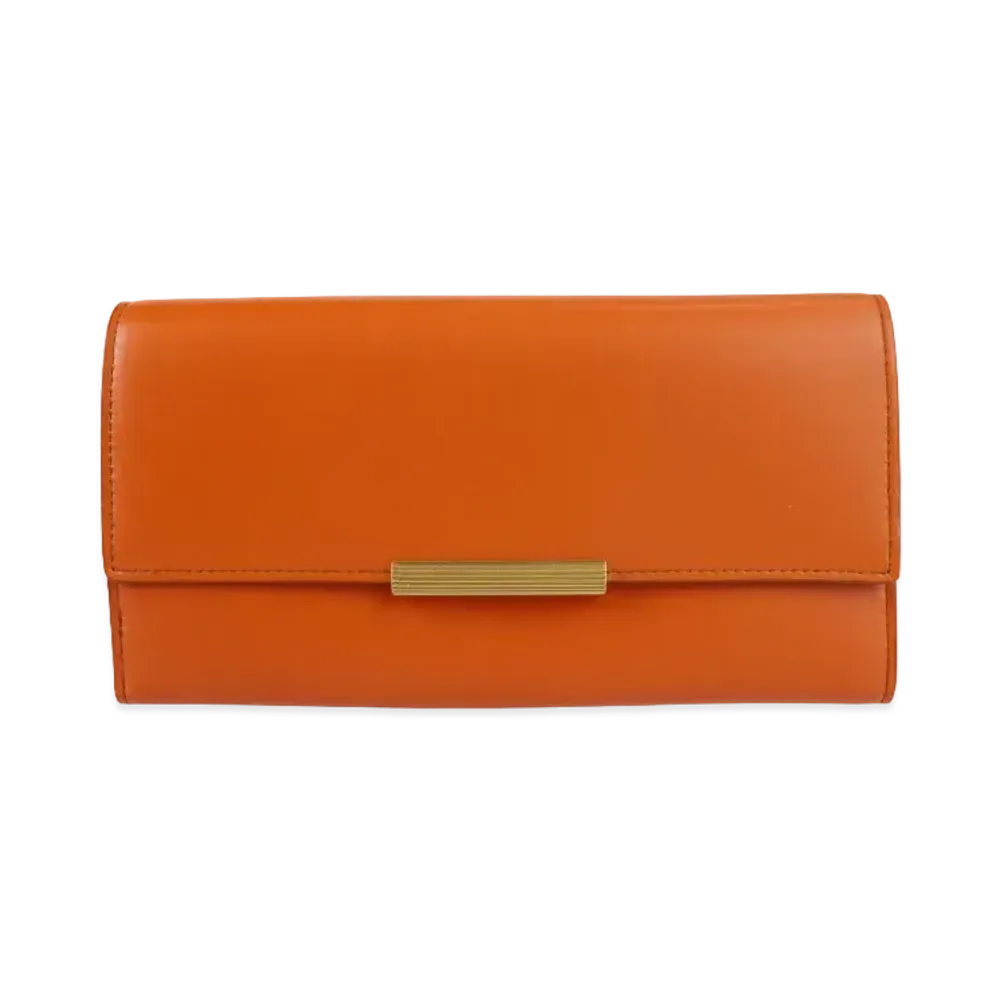 Bottega Veneta French Calf Continental Trifold Wallet "Orange"