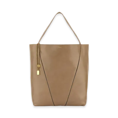 Chloe Women's Leather Large Spin Shopping Bag "Beige"
