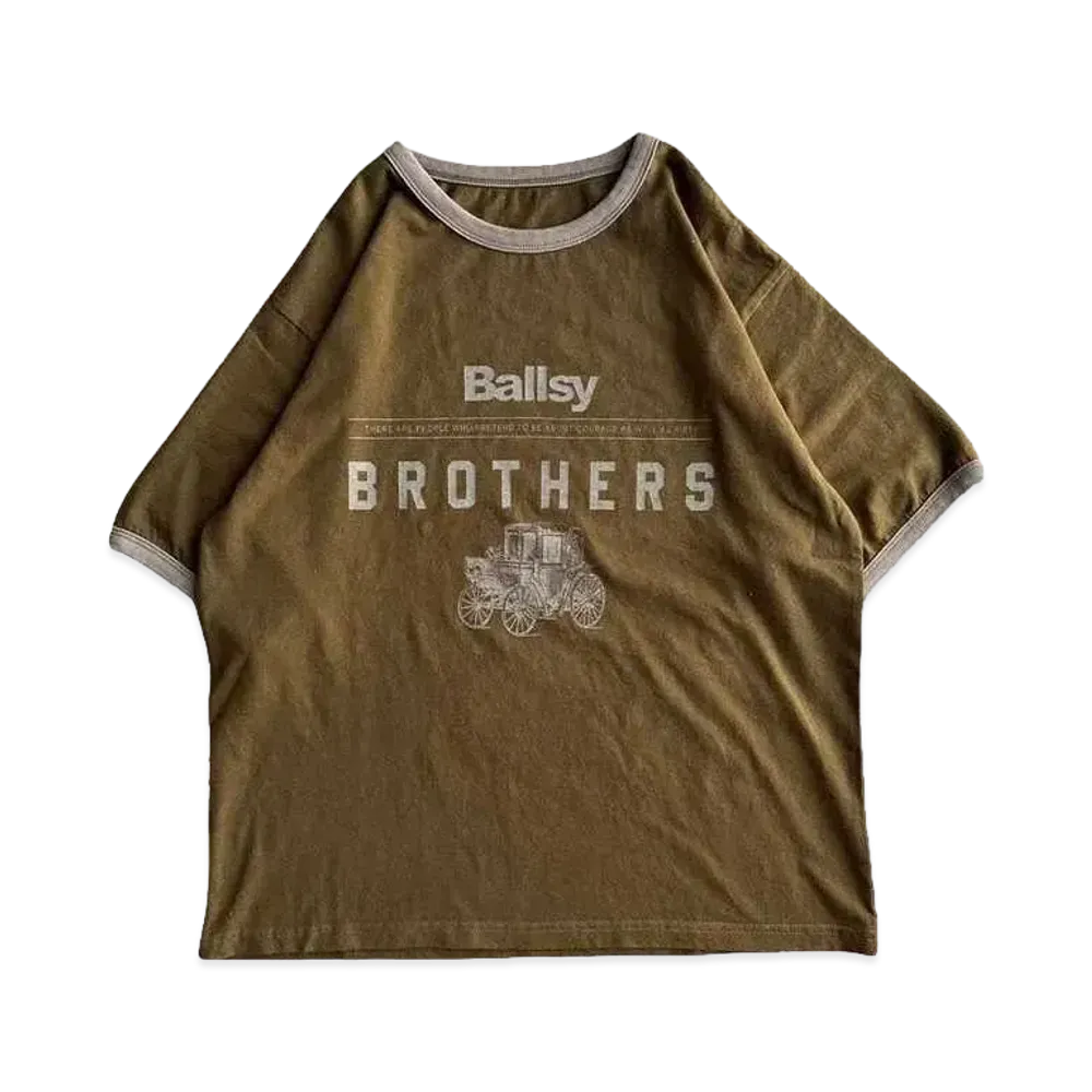 BALLSY.BROTHERS BALLSY.BROTHERS Overdyed Ringer T-shirt "Brown"
