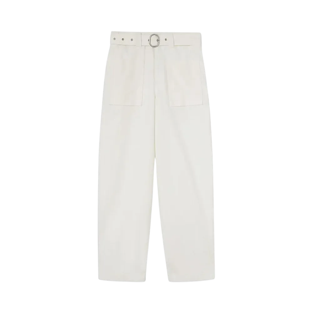 Jil Sander Men's Belted Trousers "Optic White"