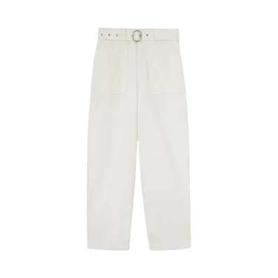 Jil Sander Men's Belted Trousers "Optic White"