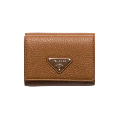 PRADA Vitello Daino Leather Wallet "Cognac"