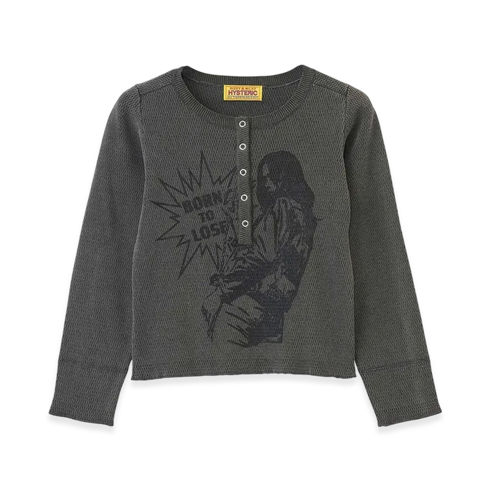 HYSTERIC GLAMOUR Born To Lose Pullover "Charcoal Gray"