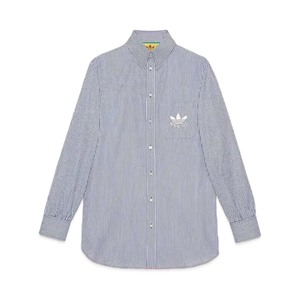 adidas x GUCCI Stripe Cotton Shirt "White/Blue"