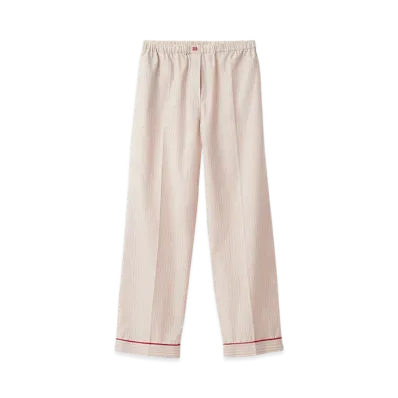 MIU MIU Women's Cotton Pajama Pants "Limestone/White"