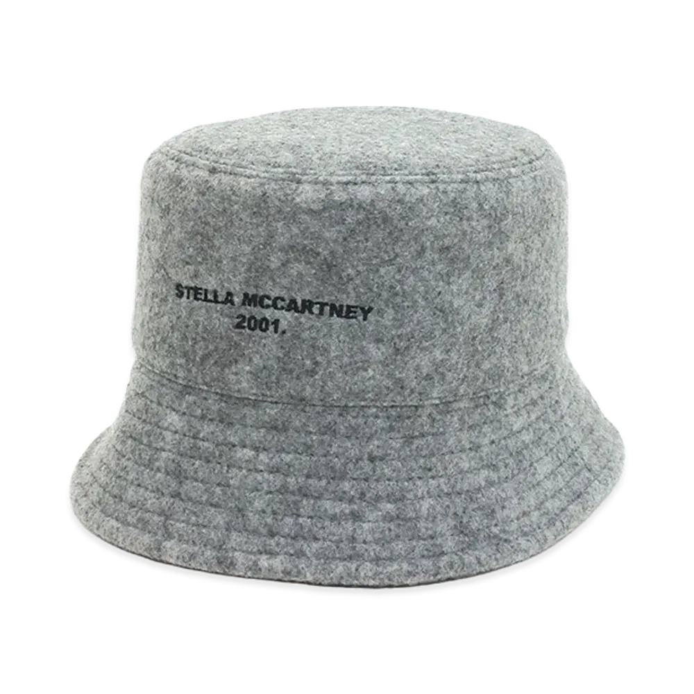 STELLA McCARTNEY Logo Felt Bucket Hat "Gray"
