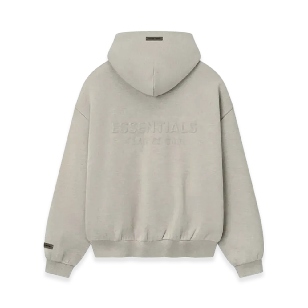 FEAR OF GOD ESSENTIALS Embossed Classic Fleece Zip-Up Hoodie "Warm Heather"