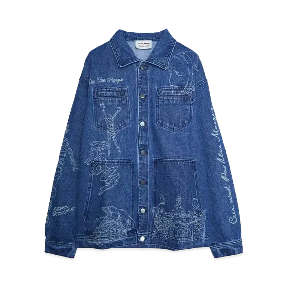 Pas Une Marque Johnson Tsang Heavy Washed Laser Denim Shirt "BLUE"
