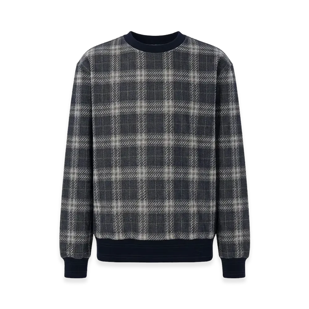 Burberry Embroidered Stretch Cotton Blend Sweatshirt "Checked"
