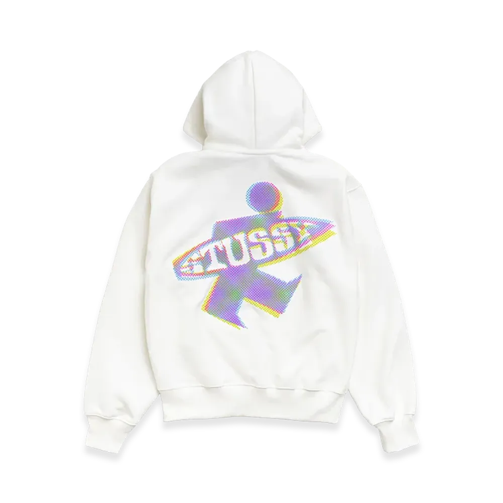 Stussy Dot Surf Puff Print Zip Hoodie "Off White"
