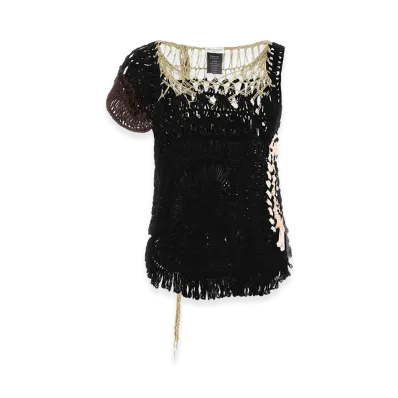 DRIES VAN NOTEN Women's Crochet Top "Black"