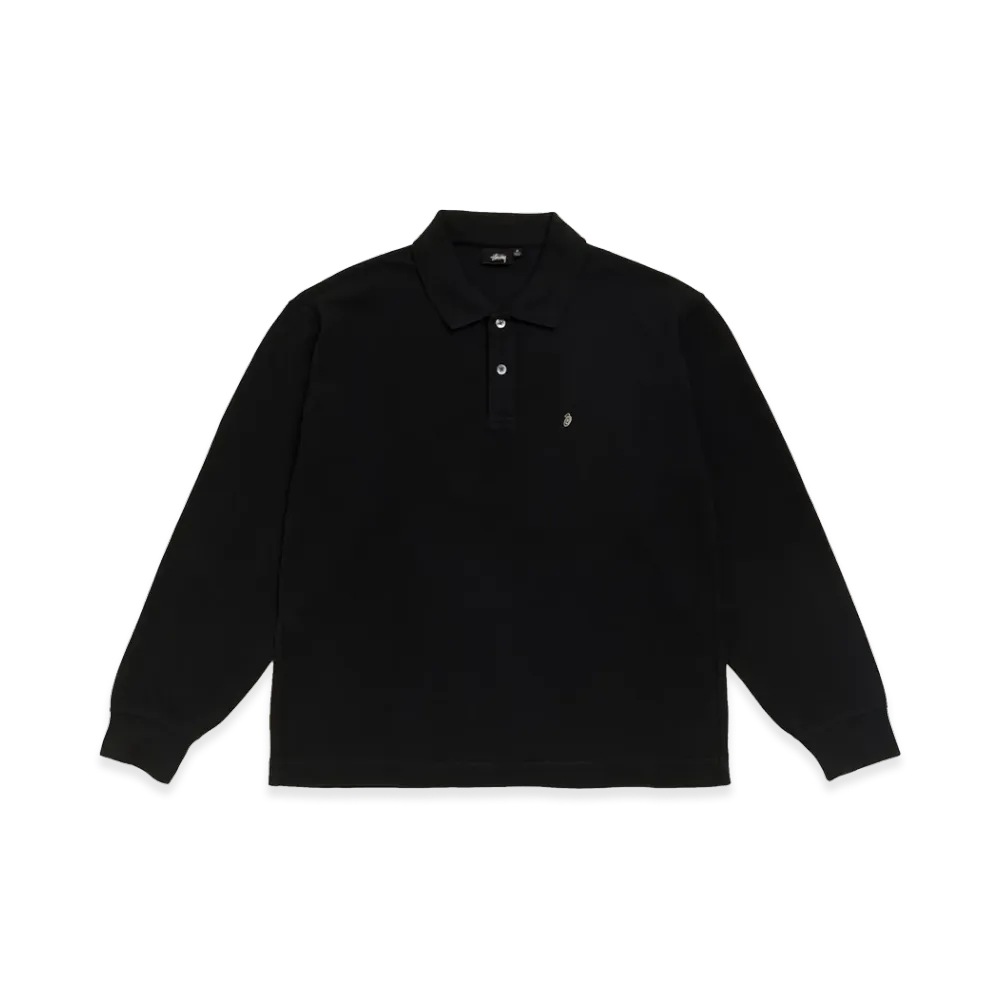Stussy Classic Pique LS Polo "Black"