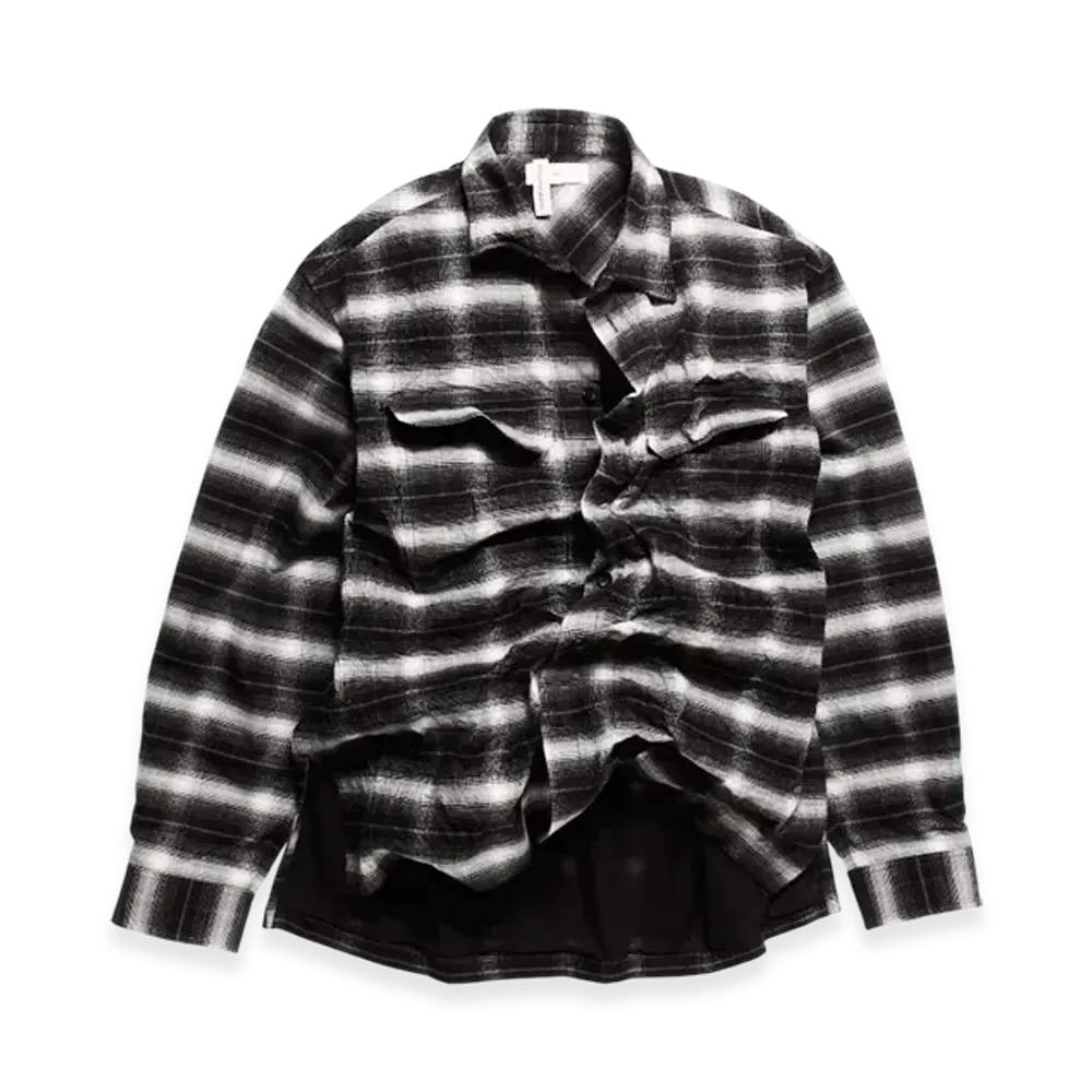 H&M x Glenn Martens Foil Flannel Overshirt "Black"