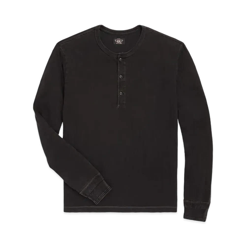 RRL Ralph Lauren Indigo Jersey Henly Shirt "Black"