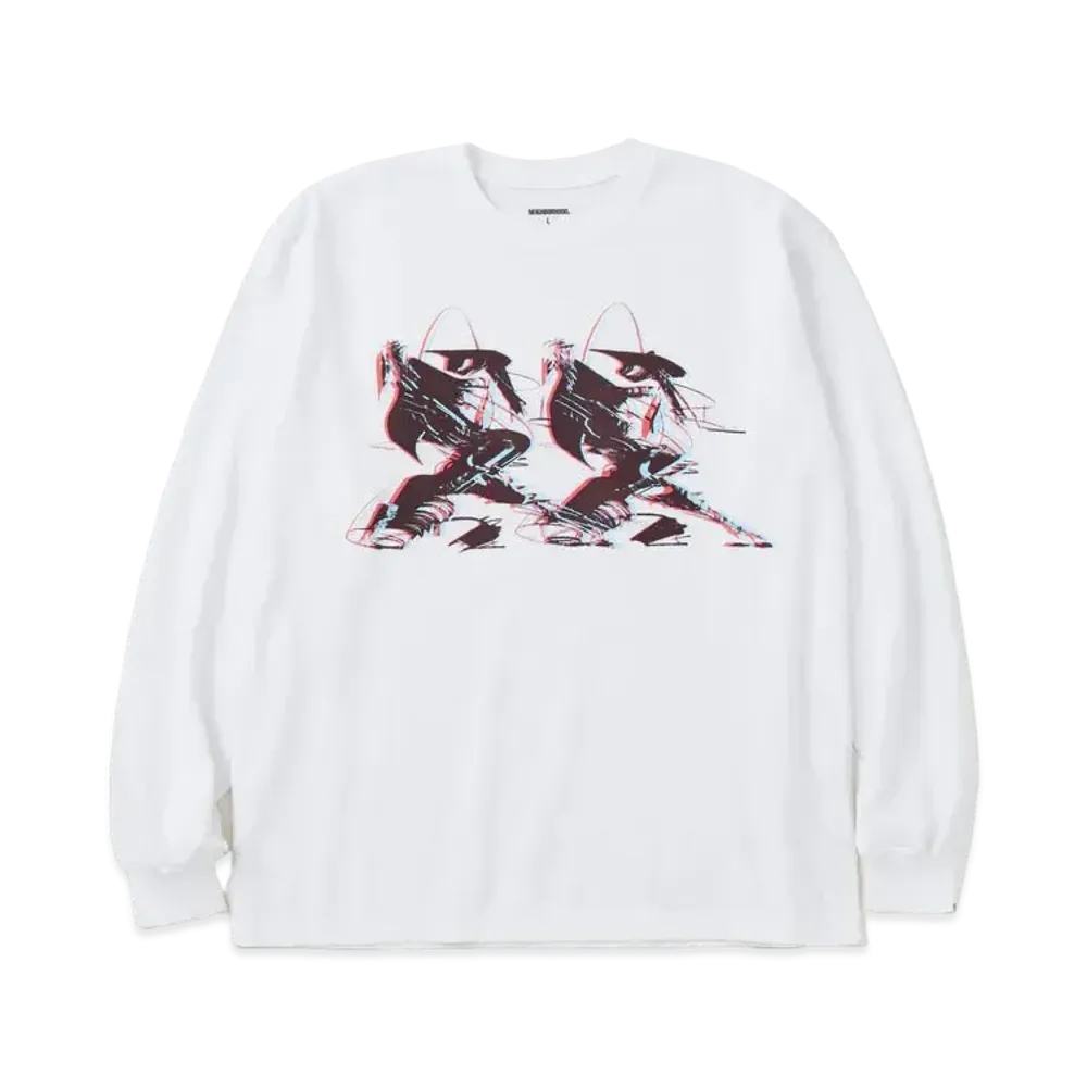 NEIGHBORHOOD NH x TAKU OBATA . Tee LS-1 "White"