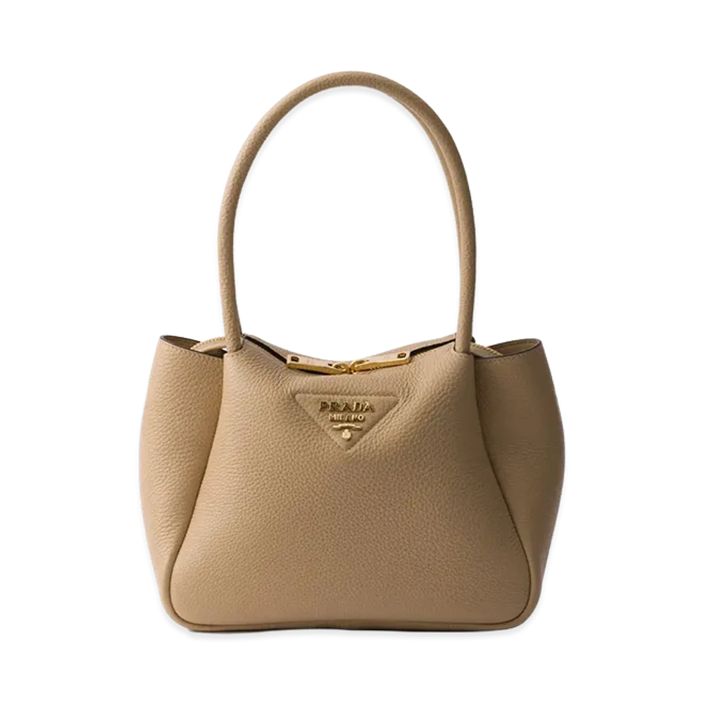 PRADA Small Leather Handbag "Sand Beige"