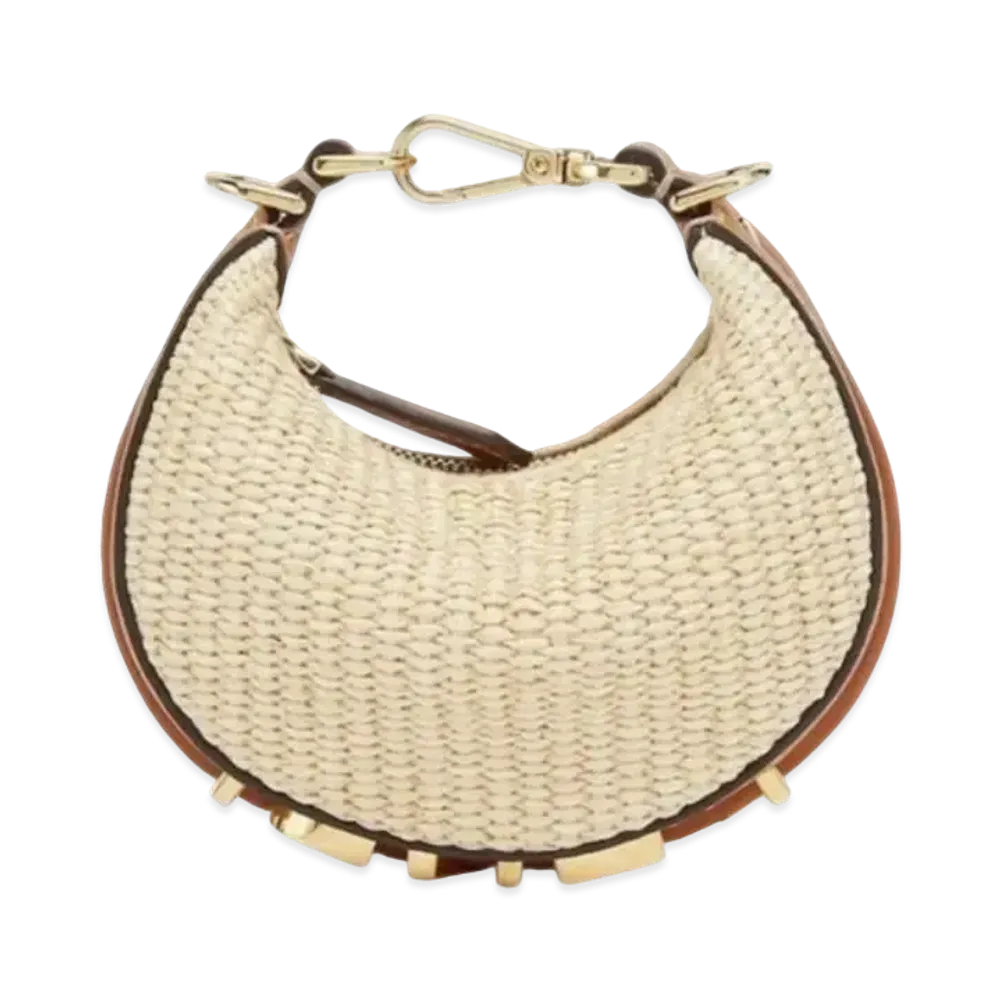 FENDI Graphy Small Natural Straw Bag "Beige"