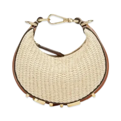 FENDI Graphy Small Natural Straw Bag "Beige"