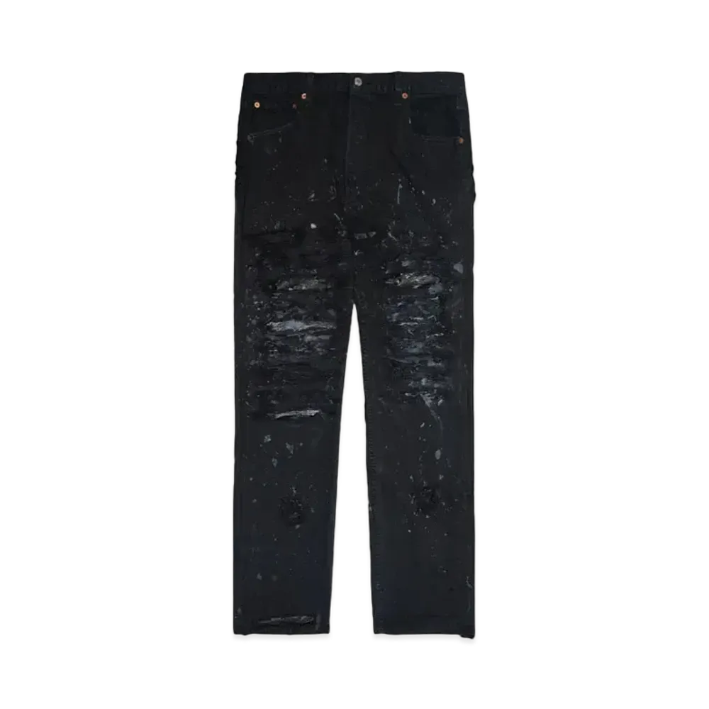 INNOCENCE NYC DESTROY LEATHER DENIM PANTS 34inch "Lt Denim"