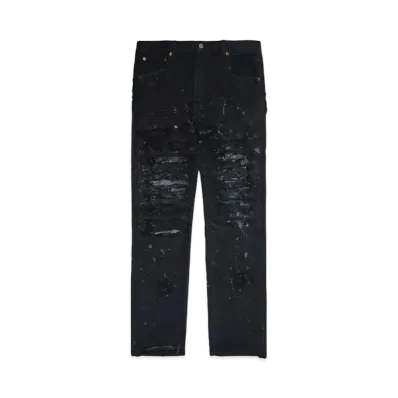 INNOCENCE NYC DESTROY LEATHER DENIM PANTS 34inch "Lt Denim"