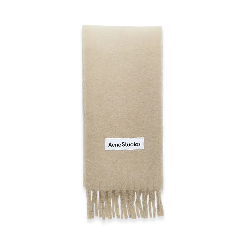 Acne Studios Wool Fringed Scarf "Light Beige"