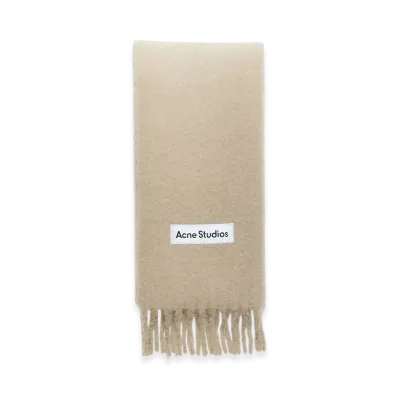 Acne Studios Wool Fringed Scarf "Light Beige"
