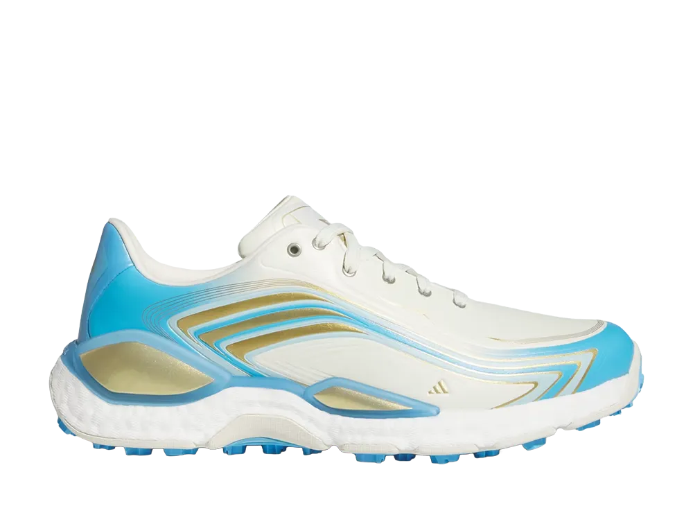 adidas Codechaos Messi Spikeless Golf Shoes "Ivory/Gold Metallic/Semi Blue Burst"