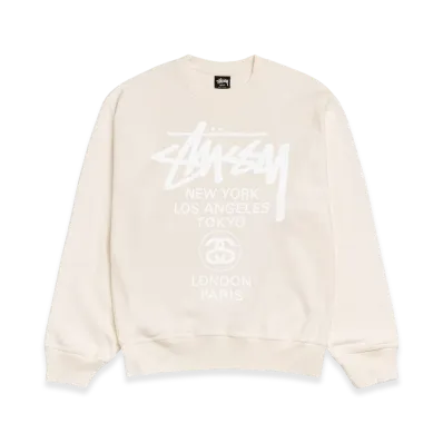 Stussy World Tour Crew Pigment Dyed 2025 "Natural"