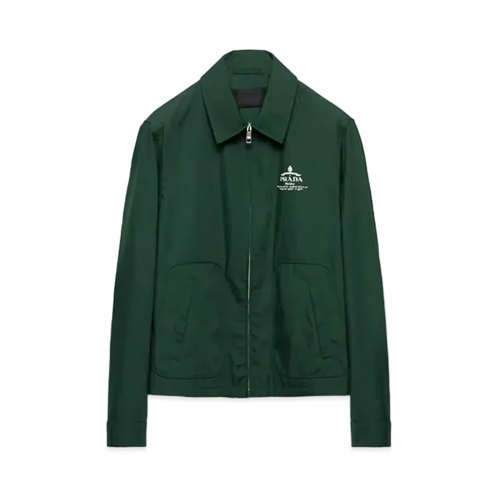 PRADA Men's Cotton Blend Blouson Jacket "Green"