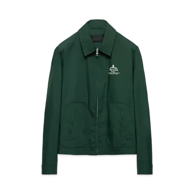 PRADA Men's Cotton Blend Blouson Jacket "Green"
