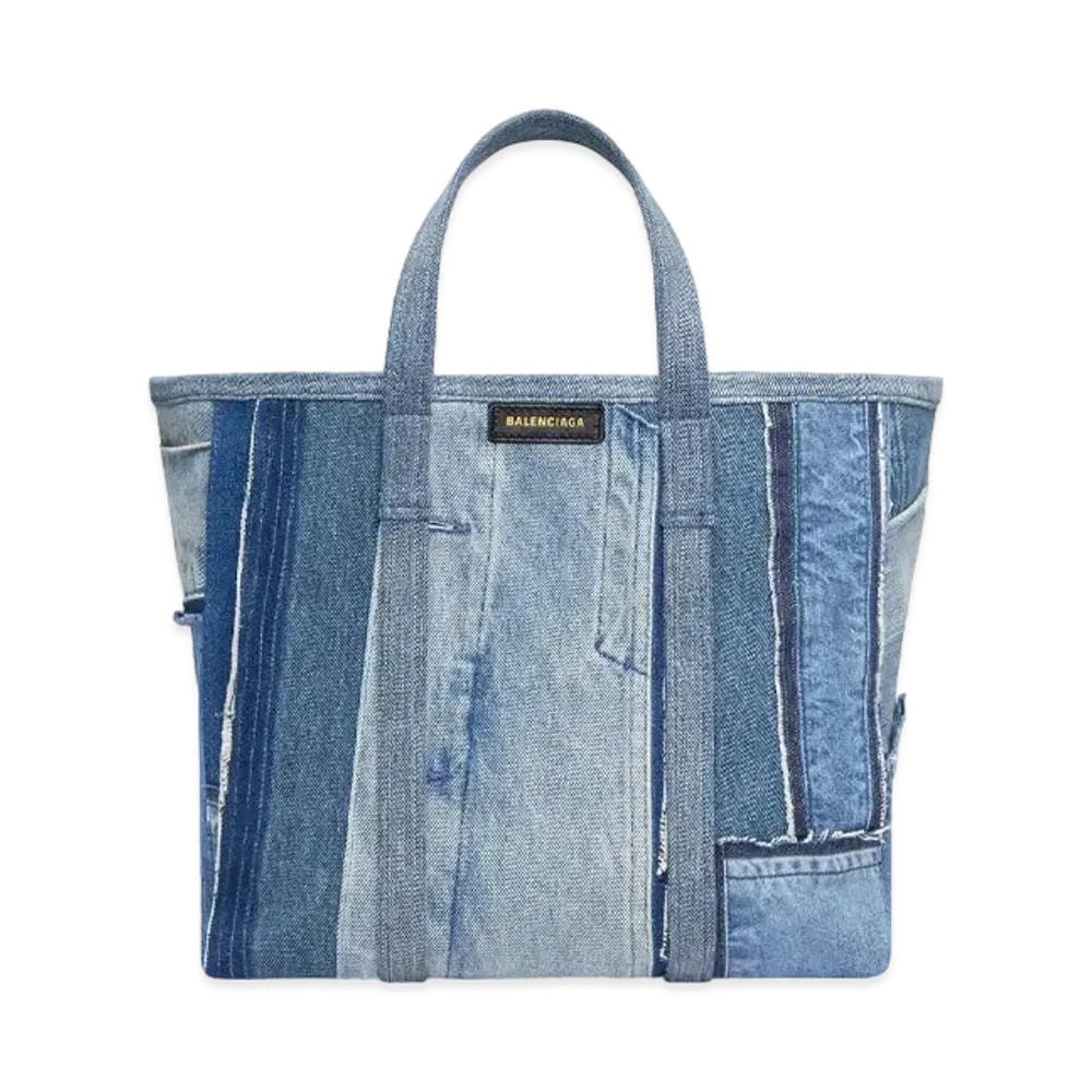 BALENCIAGA Barbes Medium East-West Shopper Bag "Blue"