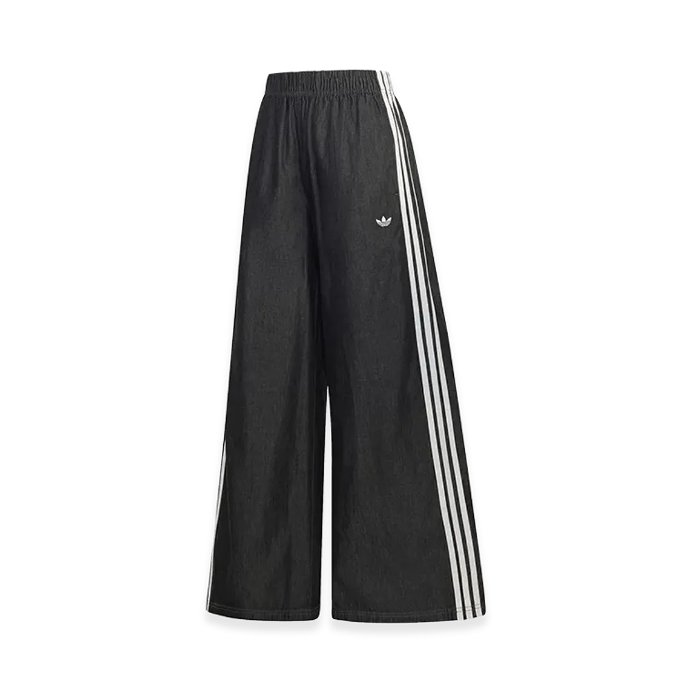 adidas Women's Summer Glow Denim Wide Leg Pants "Medium Black Denim"