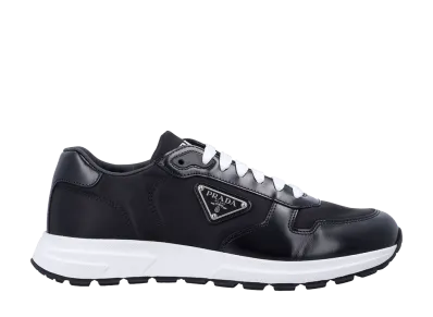 PRADA Prax 01 Re-Nylon And Brushed Leather Sneakers "Black"