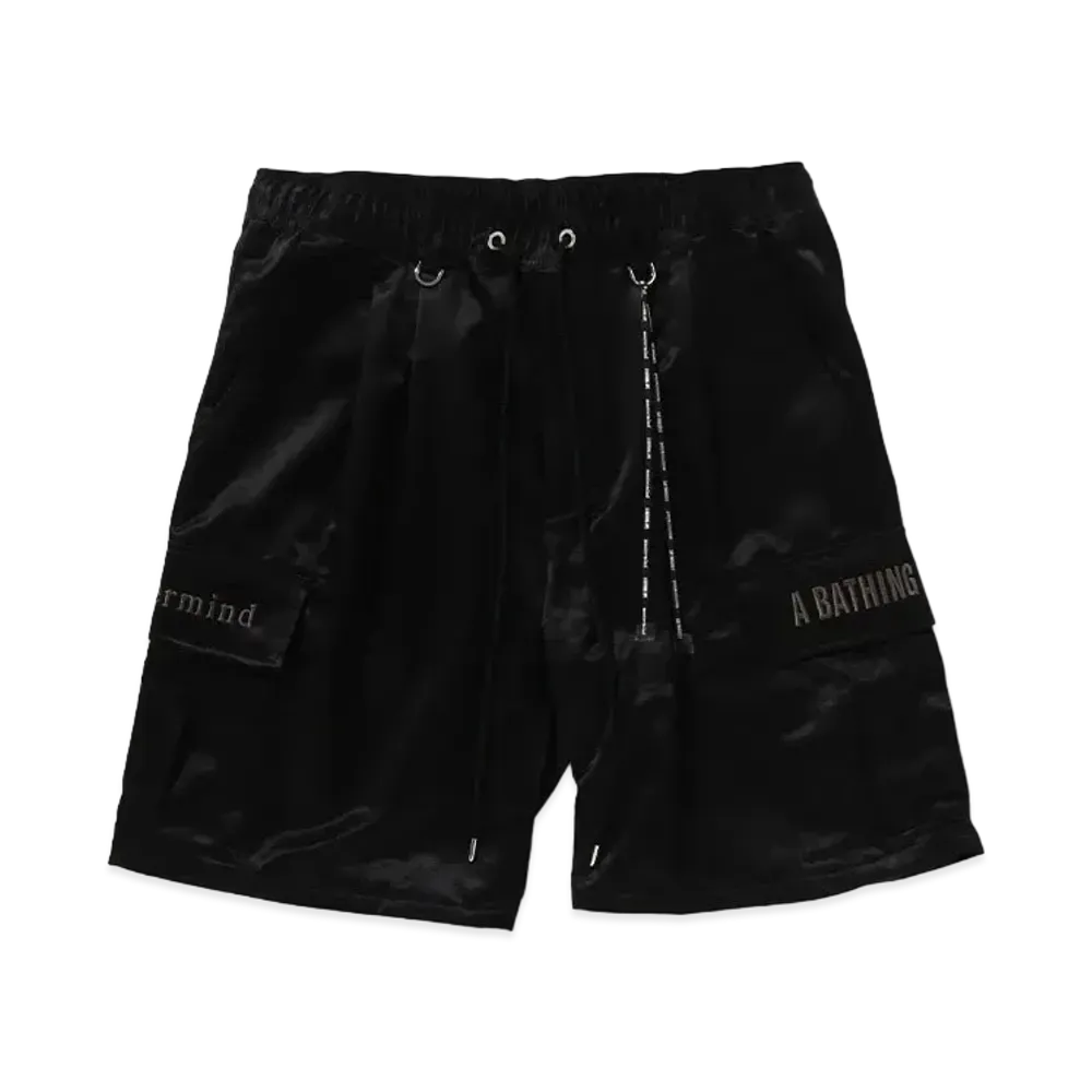 A BATHING APE x mastermind JAPAN Satin Short "Black"