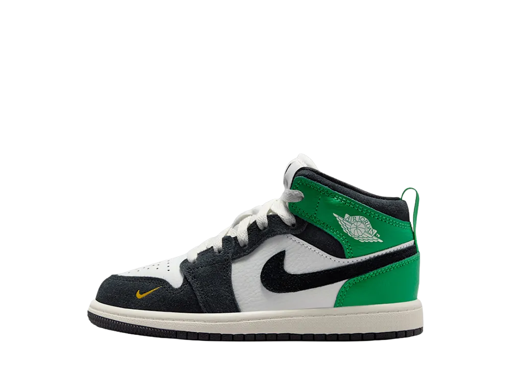 Nike PS Jordan 1 Mid "Summit White/Lucky Green"
