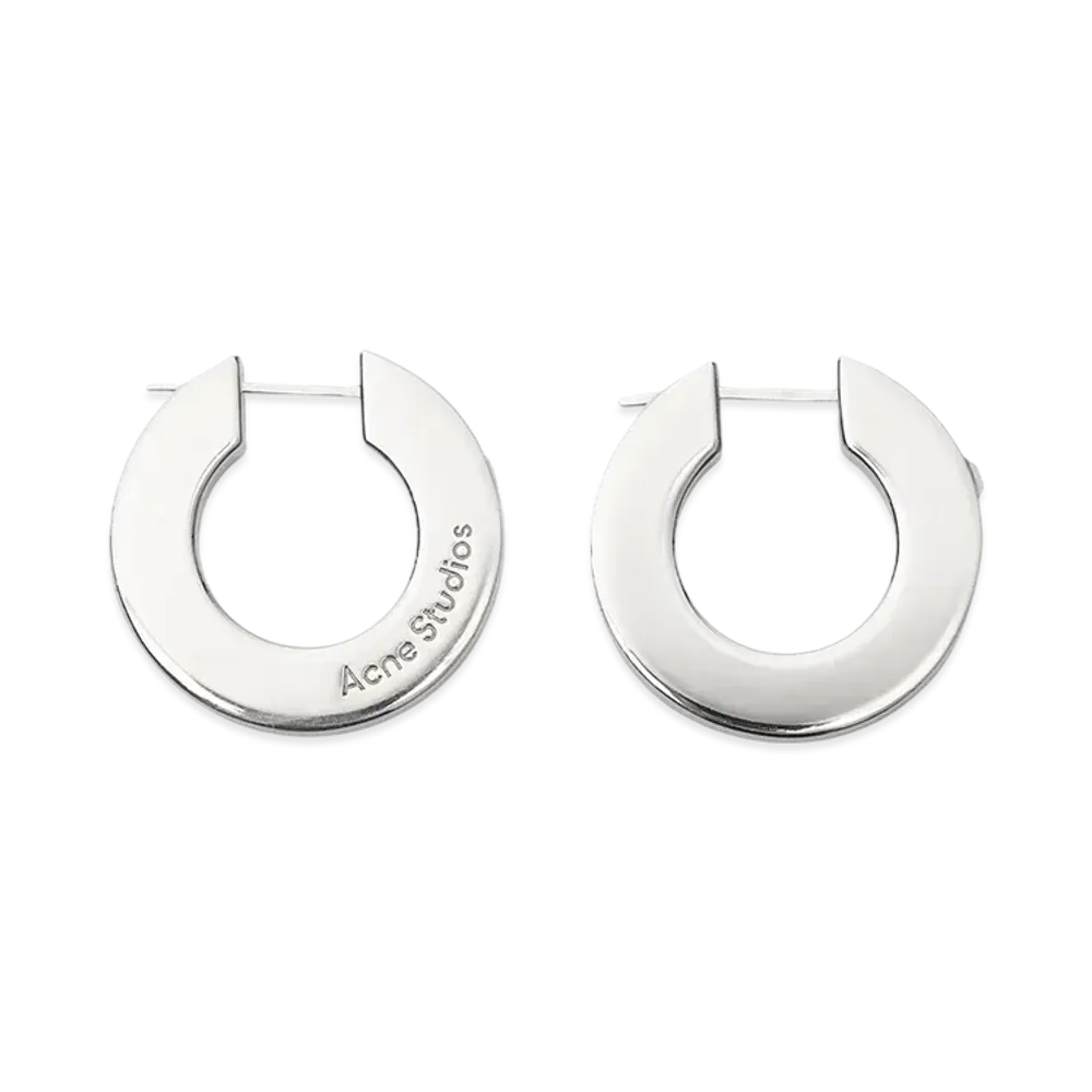 Acne Studios Crystal Hoop Earrings "Silver"