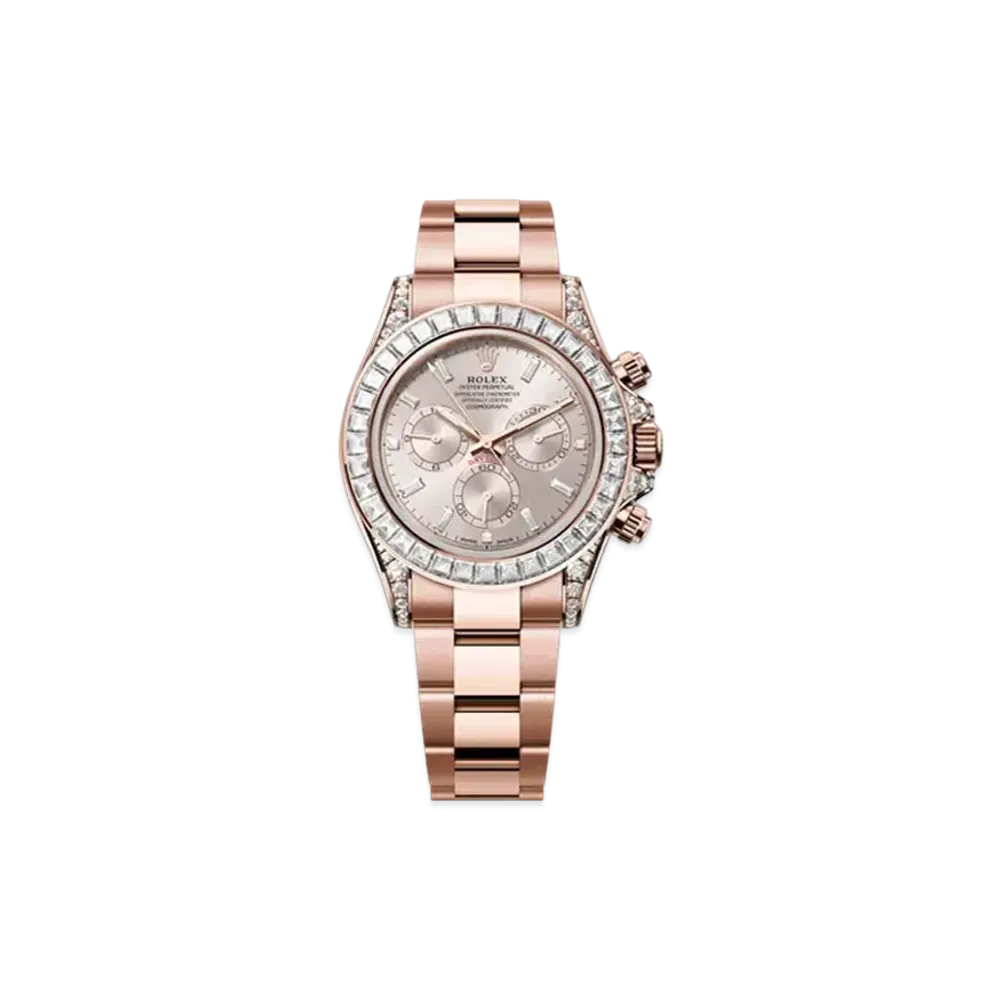ROLEX Cosmograph Daytona 40mm Oyster Perpetual Diamonds Bezel, Sundust Dial with Diamonds "Everose Gold" 126595TBR