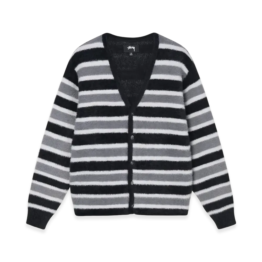 Stussy Shaggy Stripe Cardigan "Black"