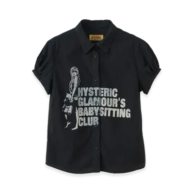 HYSTERIC GLAMOUR Babysitting Club Compact Shirt "Black"