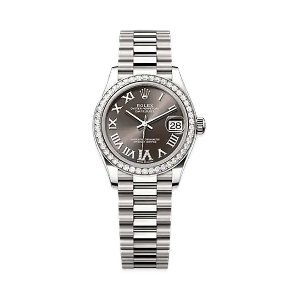 ROLEX Datejust 31mm White Gold Diamond 278289RBR "Dark Grey"