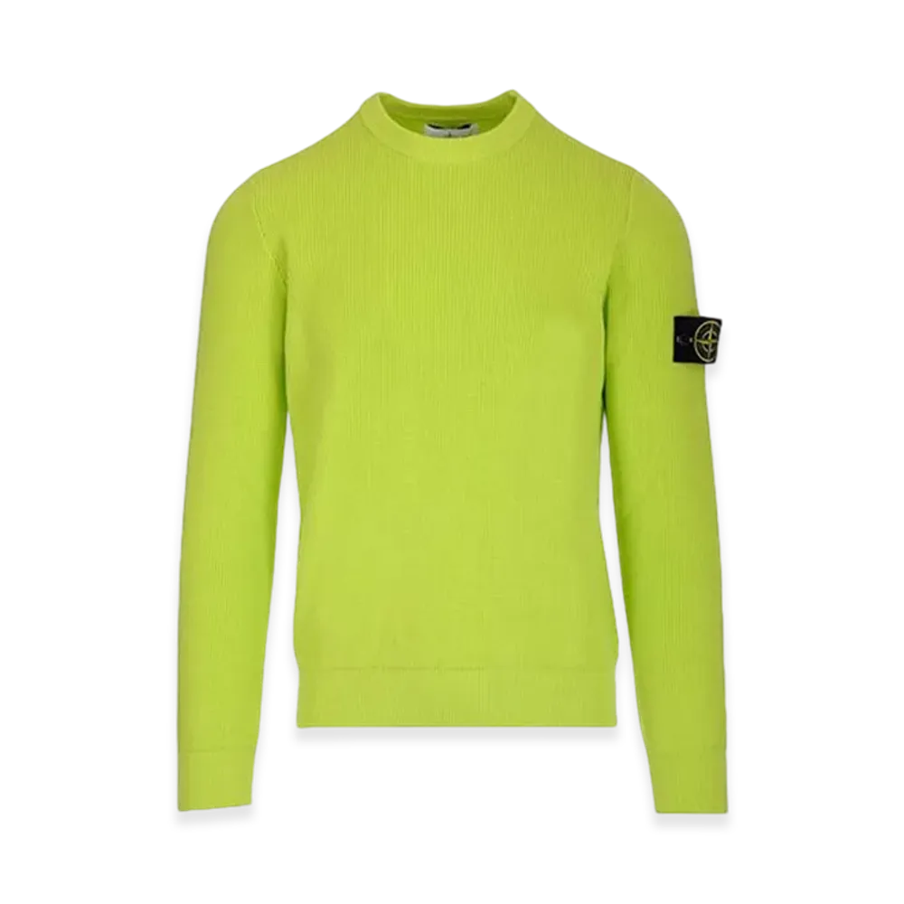 Stone Island 550D8 Ribbed Soft Cotton Crewneck Knit - 22SS "Lemon"