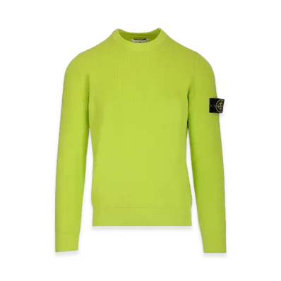 Stone Island 550D8 Ribbed Soft Cotton Crewneck Knit - 22SS "Lemon"