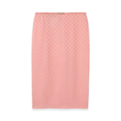 GUCCI Women's GG Silk Skirt "Pink"