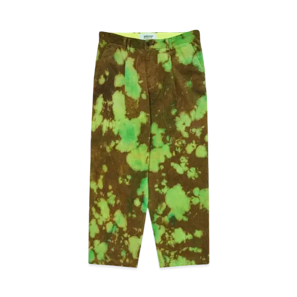 HOMBRE Nino TIE DYE CORDUROY PANTS "L.GREEN"