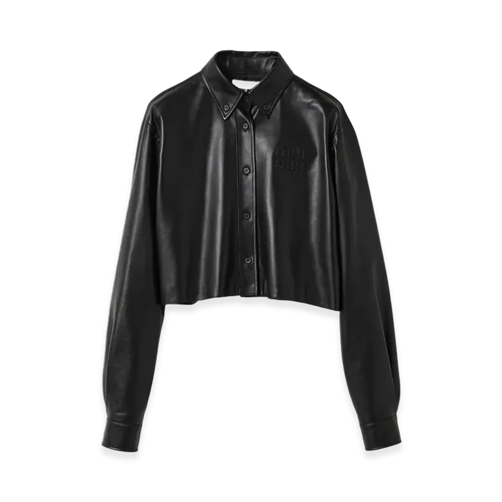 MIU MIU Nappa Leather Shirt "Black"