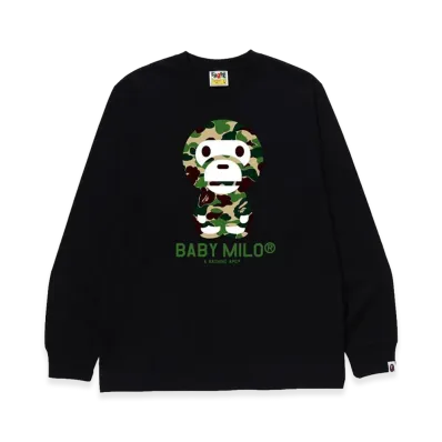 A BATHING APE ABC Camo Baby Milo LS Tee "Black/Green"